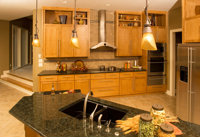 Granite Kitchen Countertop black modern cabinets Northern Michigan MKD Kitchens, 