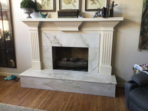 Fireplace hearth and Master bath Arkansaw